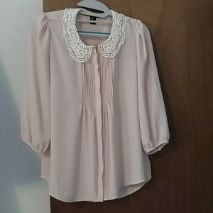 Light pink button down blouse